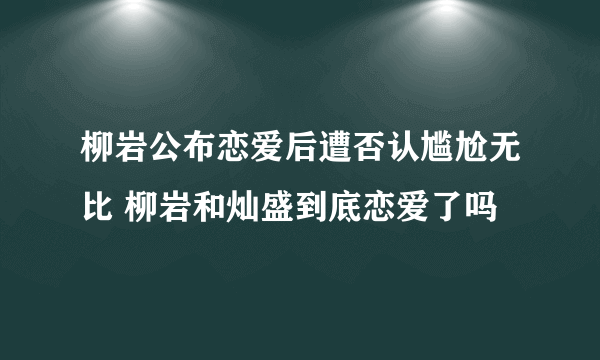 柳岩公布恋爱后遭否认尴尬无比 柳岩和灿盛到底恋爱了吗