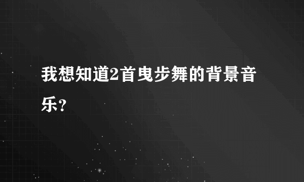 我想知道2首曳步舞的背景音乐？