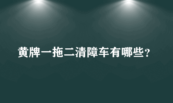 黄牌一拖二清障车有哪些？