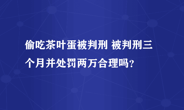 偷吃茶叶蛋被判刑 被判刑三个月并处罚两万合理吗？