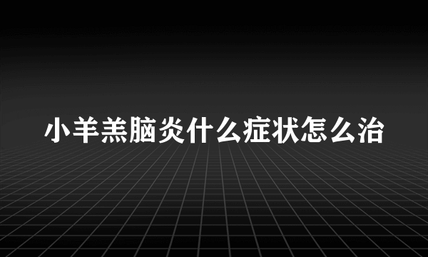 小羊羔脑炎什么症状怎么治