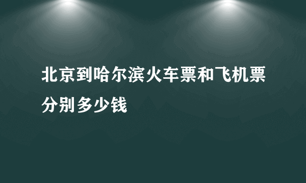 北京到哈尔滨火车票和飞机票分别多少钱