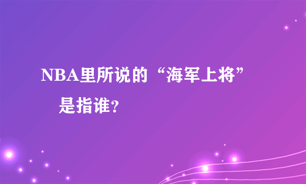 NBA里所说的“海军上将”　是指谁？