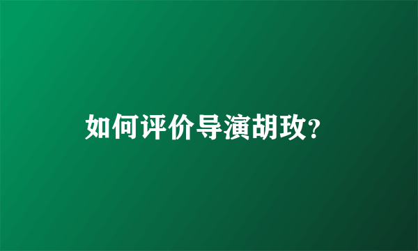 如何评价导演胡玫？