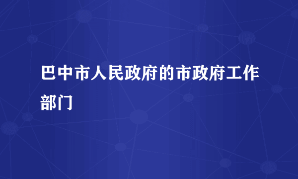 巴中市人民政府的市政府工作部门