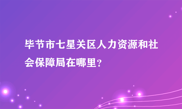 毕节市七星关区人力资源和社会保障局在哪里？