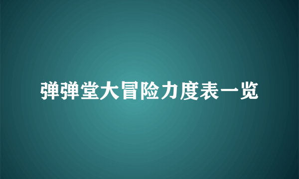 弹弹堂大冒险力度表一览