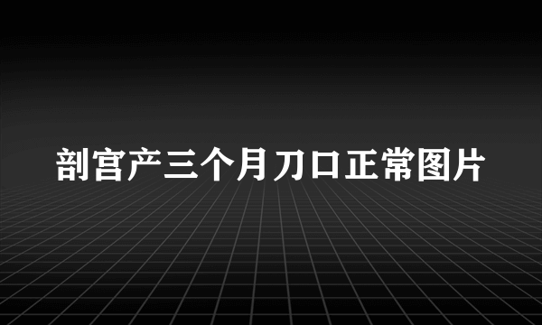 剖宫产三个月刀口正常图片