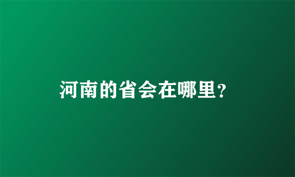 河南的省会在哪里？