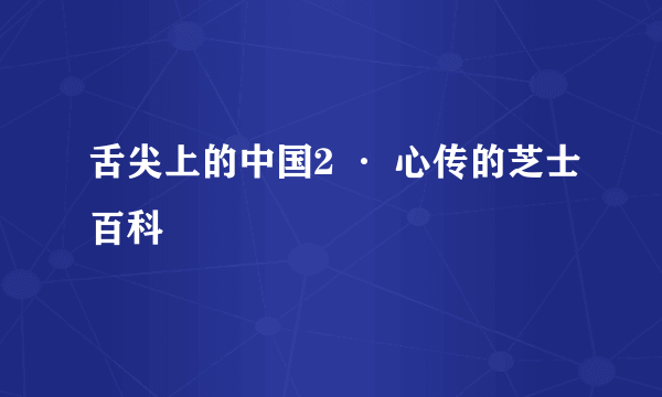 舌尖上的中国2 · 心传的芝士百科