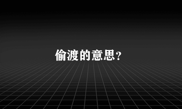 偷渡的意思？