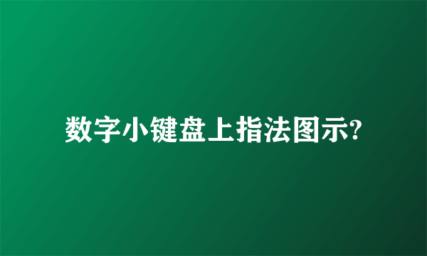 数字小键盘上指法图示?