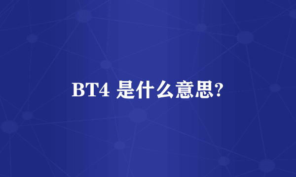 BT4 是什么意思?