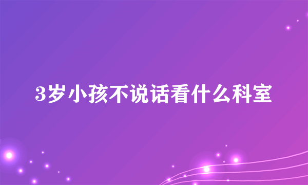 3岁小孩不说话看什么科室