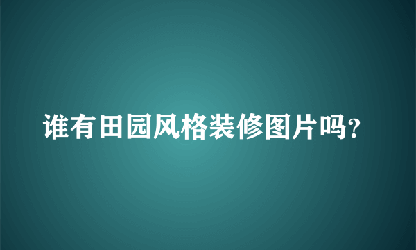 谁有田园风格装修图片吗？