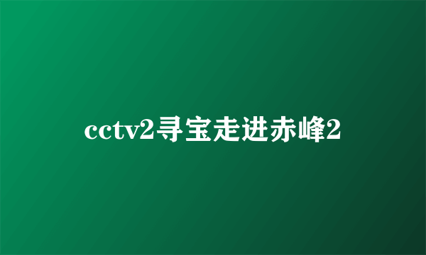 cctv2寻宝走进赤峰2