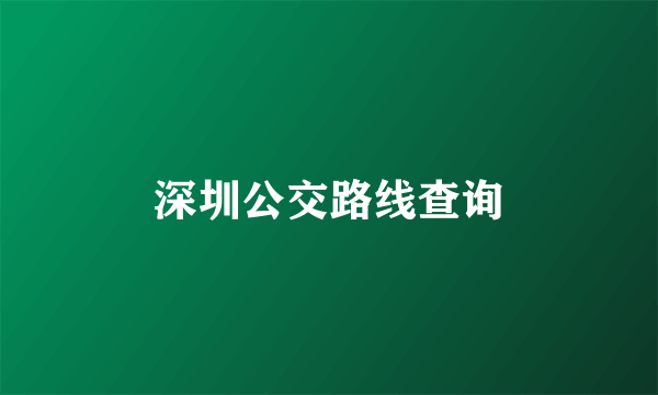 深圳公交路线查询