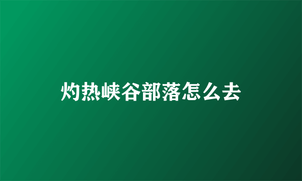 灼热峡谷部落怎么去