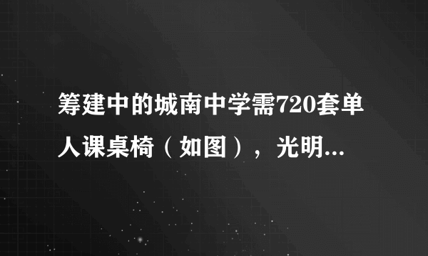 筹建中的城南中学需720套单人课桌椅（如图），光明厂承担了这项生产任务，该厂生产桌子的必须5人一组，每