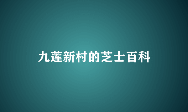 九莲新村的芝士百科