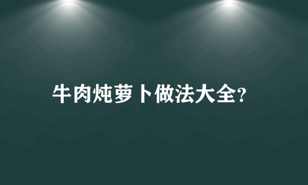 牛肉炖萝卜做法大全？