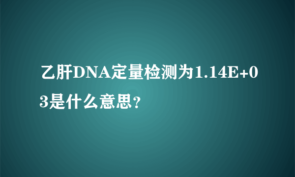 乙肝DNA定量检测为1.14E+03是什么意思？