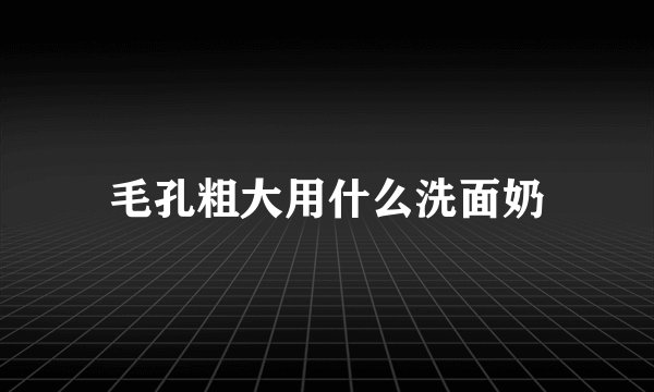 毛孔粗大用什么洗面奶