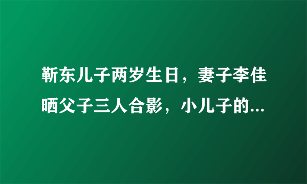 靳东儿子两岁生日，妻子李佳晒父子三人合影，小儿子的鞋子太寒酸