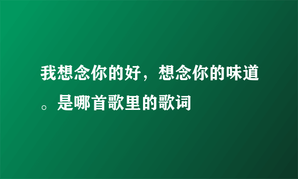 我想念你的好，想念你的味道。是哪首歌里的歌词