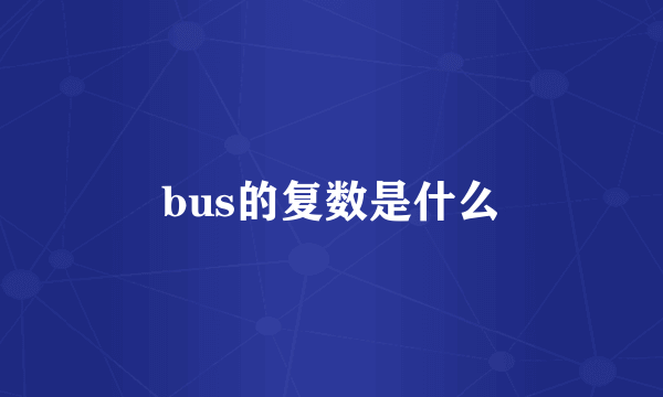 bus的复数是什么