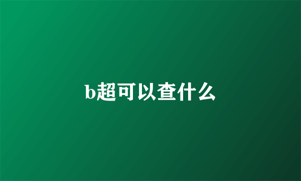 b超可以查什么