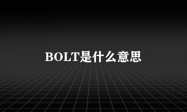 BOLT是什么意思