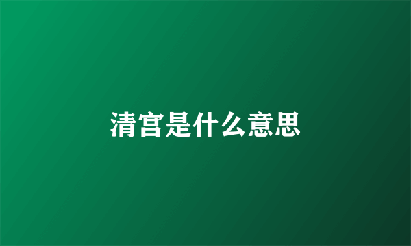 清宫是什么意思