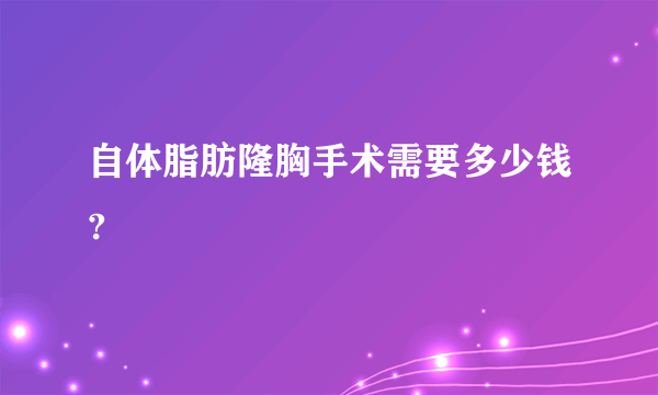 自体脂肪隆胸手术需要多少钱?