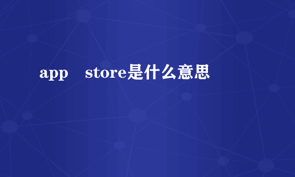 app store是什么意思