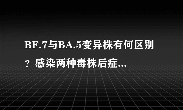 BF.7与BA.5变异株有何区别？感染两种毒株后症状有何不同