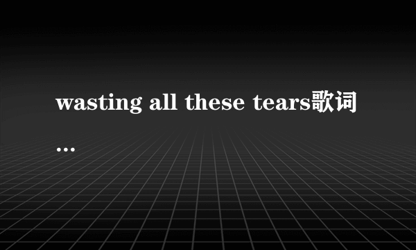 wasting all these tears歌词中文意思？？？急急急