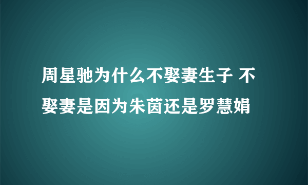 周星驰为什么不娶妻生子 不娶妻是因为朱茵还是罗慧娟