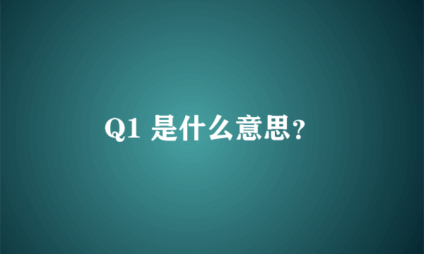 Q1 是什么意思？