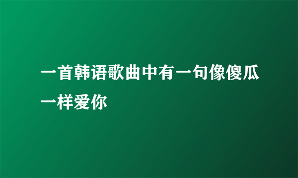 一首韩语歌曲中有一句像傻瓜一样爱你