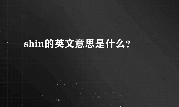 shin的英文意思是什么？