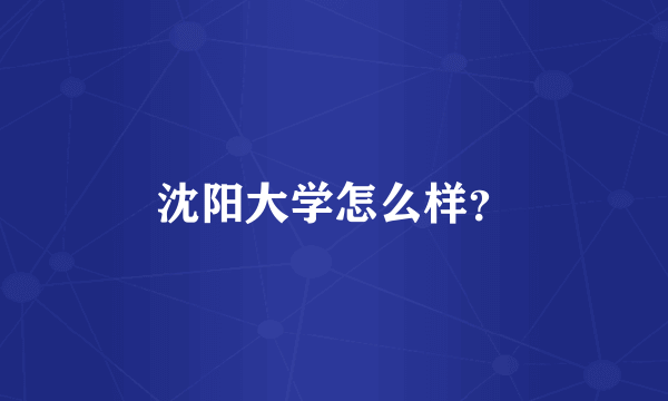 沈阳大学怎么样？