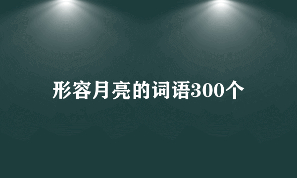 形容月亮的词语300个