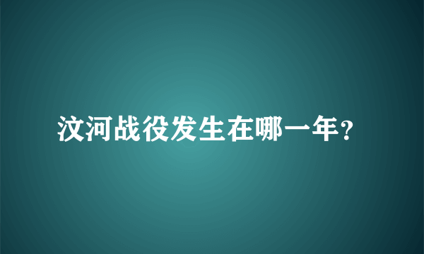 汶河战役发生在哪一年？