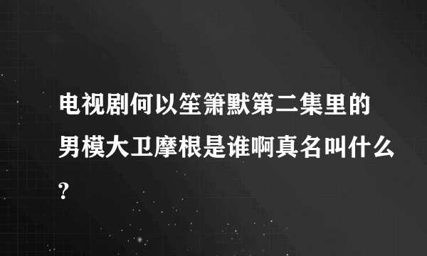 电视剧何以笙箫默第二集里的男模大卫摩根是谁啊真名叫什么？