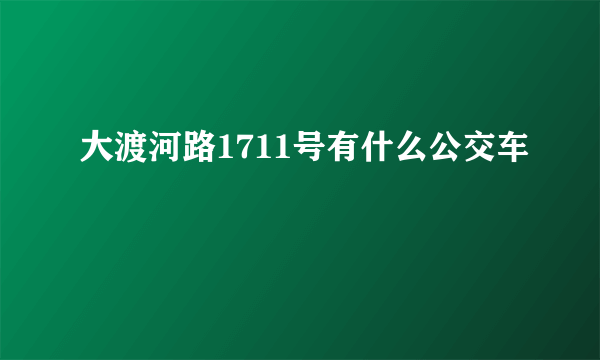 大渡河路1711号有什么公交车