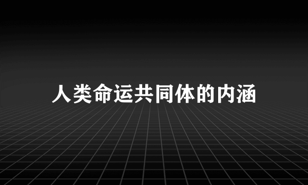 人类命运共同体的内涵