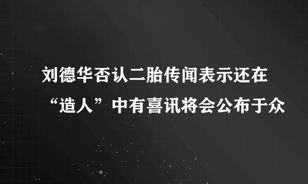 刘德华否认二胎传闻表示还在“造人”中有喜讯将会公布于众