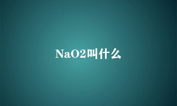 NaO2叫什么