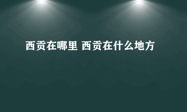 西贡在哪里 西贡在什么地方